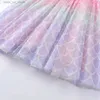 Abiti da ragazza Vikita Kids Mermaid Stampa Dress Kids Fareeve Summer Infantil Vestidos ragazze Mesh Tulle TUTU Princess Party Abiti 3-8 anni T240415