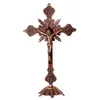Estatuetas decorativas antigas do altar católico Crucifixo Crucifixo Cruzada Decoração da Igreja