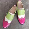 Casual Schuhe Anpassung Nieten Schnalle Retro Britisch -Stil Bogue Paar Leder Frühling Herbst Frauen