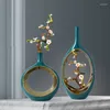Vasos Vaso de esmalte chinês Sala de estar de alta entrada Lux decoração de cerâmica Hall High Sense Home Dining Table