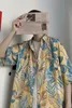 Yellow Hawaiian Flower Shirt Mens Short Sleeve Loose Beach Ancient Fashion Handsome Coat Harajuku äkta rekommendation 240415