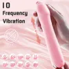 10 Modes Telescopic Vibrator for Women High Speed Motor G-Spot Climax Dildo Vibrating Female Masturbator Adult Sex Toy for Woman 240401