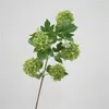 Decorative Flowers 5 Snow Balls Green Hydrangea Branches Leaves Silk Artificial Used For Wedding And Home Decoration