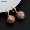 Orecchini a pennagliera Cute Orering 585 Rose Gold Color Big for Women Wedding Party Hanging Fashion Jewelry
