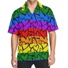 Camisas casuais masculinas impressam 3D gráfico havaiano para homens de manga curta Aloha Beach Botão de blusas de grandes dimensões