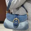 Totes Women's Denim Armpit Bag Retro Color Matching High-End Ladies Shoulder 2024 Fashion Trend Commuter Handväska för kvinnor