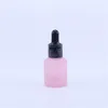 Bottiglie di stoccaggio 2 pcs bottiglia di vetro marrone rosa glassata per reagente olio essenziale pipetta da 15 ml di contagocce in stock