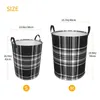 Tvättpåsar Royal Stewart Black and White Tartan Dirty Basket Waterproof Home Organizer Klädbarn Toy Storage