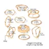 Wind Alloy Open Set of 10 Personalized Water Wave Cross Love Ring, Index Finger Joint Tail Ring