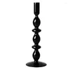 Titulares de vela Black Romantic Romantic Glass Candlestick Nórdico Candelabros Bar Desktop Wedding Decoration Porta Velas