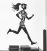 Black Sport Girl Decals in vinile per le parole motivazionali della palestra Runner Health Wall Sticker Decorazione per la casa Decal sportiva per Kid Room3258401