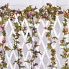 Fiori decorativi fai -da -te fiore artificiale simulazione simulazione ghirlanda seta edera muro appeso casa el foglia di compleanno festa di compleanno 42 testa finta rosa