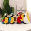 Stuffed Plush Animals 40cm Kawaii Birds Red Parrot Plush Dolls Stuffed Animals Toy Cute Baby Kids Children Boys Girls Birthday Gifts Room Decor Crafts L47