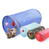 Porteurs de chats tunnel 2 trous de jeu de tubes de jeu balles pliantes chaton chaton jouet chiot furets chats pour animaux de compagnie