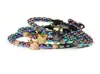 New Macrame Bracelet Whole 10pcslot 6mm Colors Hematite Stone Beads With Clear CZ Crown Bracelets For Gift4280121