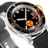 Fifty Fathoms No Radiation 5008D A1511 Automatic Mens Watch HKF Black Dial Yellow Markers Rubber Strap Super Edition Reloj Hombre Montre Homme Watches Puretime