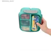 Bento Boxes Bento Box Lunch Box Adult Lunchbox Containers voor peuter kinderen volwassenen 1300 ml 4 compartimenten vork lekbestendige magnetron vaatwasser L49