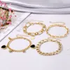 Black Peach Heart Jewelry 창조적 인 간단한 멀티 레이어 개인화 된 펑크 금속 체인 브레이슬릿