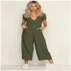 Damen Jumpsuits Rompers Sommer Frauen lässig losen Leinen Baumwoll -Jumpsuit ärmellose Rückenless Playsuit Hosen Overalls Lady Solid Dro Dhfof