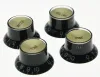 Cavi 4x LP Guitar Reflector Knobs Knobs Black/Gold Top Hat si adatta a Epi LP SG