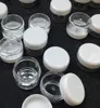 100pcs 2g3g5g10g15g20g Plastic Clear Cosmetic Jars Container White Lid Lotion Bottle Vials Face Cream Sample Pots Gel Boxes3005552