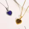 Colliers pendentifs Fashion Température Changement Colore Collier de pierre pour femmes Collier de coeur en acier inoxydable pour maman filles bijoux dro dhvmy