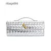 Diagonal lås 2024 Venets Long Andiamo Hardware Buckle New Purse Shoulder Lady Bag Clutch Bags Cross Handmade Bottegs Single Women Woven French BSAD