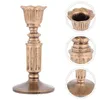 Titulares de velas Pillar Candlestick Stand Stand Vintage Taper Candelabra Gold Decor Candlelight liderado