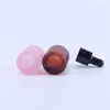 Bottiglie di stoccaggio 2 pcs bottiglia di vetro marrone rosa glassata per reagente olio essenziale pipetta da 15 ml di contagocce in stock