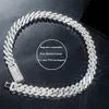 Verkauf Sie 925 Sliver White Gold Plated VVS Moissanite Pass Diamond Tester 18mm Miami Cuban Link Chain Baguette Halsketten für Männer