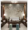 مخصصة ثلاثية الأبعاد الحرير PO الجداريات خلفية الصينية بلوم أزهار MAGPIE فن غرفة المعيشة التلفزيون الخلفية جدار الرسم 5118852