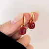 Boucles d'oreilles en peluche rétro simples des femmes aiment le cœur cadeau de mode cercle boucles d'oreille bijoux jowrie pêche goutte vintage k3i8