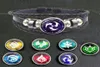 Genshin Impact Snap 버튼 가죽 팔찌 게임 God Ice Element of God Ice Element Luminous Jewelry Vintage Multilayer Weave Bracelets456594104