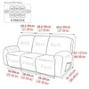 Couvre-chaise 8 pcs Sofa Velvet Sofa - Reckin lavable machine pour 3 coussins couchés couchés