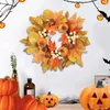 Decorative Flowers Mini Fall Candle Wreaths Rings Garland Artificial Pumpkin For Bar Dining Table Tabletop Festivals