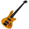 Guitare Gold Color 5 String Electric Bass Guitar Solid Basswood Body 43 pouces basse guitare avec cou en érable canadien avec un peu de défaut