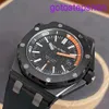 Designer AP Wrist Watch Royal Oak Offshore Series 15707CE Black Ceramic Black Plate Quarter Orange Mens Fashion Loisir Business Machinery Sports Machinery