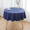 Table Cloth A Small Round Linen Art Household Pure Color_DAN213