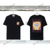 T-shirts masculinos de designer de marca de marca masculina camisetas de cogumelo arco-íris letra de cogumelo impressão de manga curta algodão de algodão solto mass de casa blanca camisa jhvd 334