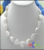 pearls jewelry GENUINE HUGE 18quot1520MM NATURAL SEA BAROQUE white PEARL NECKLACE 14K3189310