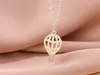 Cute Stainless Steel Hot Air Balloon Pendant Necklace Cartoon Outdoor Creative Charm Chain Choker for Women Girl