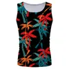 Tanque de tanque de impressão de palmeira Tampa para homens com 3D sem mangas camiseta de praia Padrões de cânhamo Tops Vest Hawaii Colorful Beachwear Camisa solta 240415