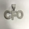HQ GEMS Solid S sier Iced Out Diamond Letter Hip Hop Halsband Moissanite CFO Pendant For Part
