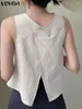 Damskie bluzki vonda damskie topy 2024 seksowne koszule bez rękawów oba zużycia mody przyciski mody swobodne luźne bluzka Blusas