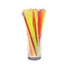 Drinking Straws 300pcs Disposable Spoon Ice Cream Scoop Dual Use Straw For Milkshakes Shaved Dessert(Mixed Color) 20x0.6cm