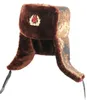 Men Army Trapper Hat Russische ushanka Sovjet Badge bommenwerper hoeden winteroorklap dop thermische faux bont sneeuwcaps2320400