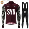 Cycling Jersey Sets 2024 New SYN Winter Cycling Clothing BIEHR Bike Shirt Outdoor Long Seve Jersey MTB Bicyc Jacket Thermal Fece Cycling Set L48