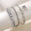 Fashionable Lock Shaped Mixed with Personalized Hip-hop Thick Claw Chain Diamond Bracelet Accessories