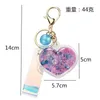 Keychains Lanyards Creative Oil Quicksand Heart Keychain Fashion Trendy Bag Small Pendant Exquisite Cute Couple