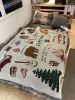 Pads Camping Dekorative Decke Kissen Amerikanisch Vintage Bohemian Sofa Decke Linie Decke Wandteppich Camping Kissen Freizeitdecke